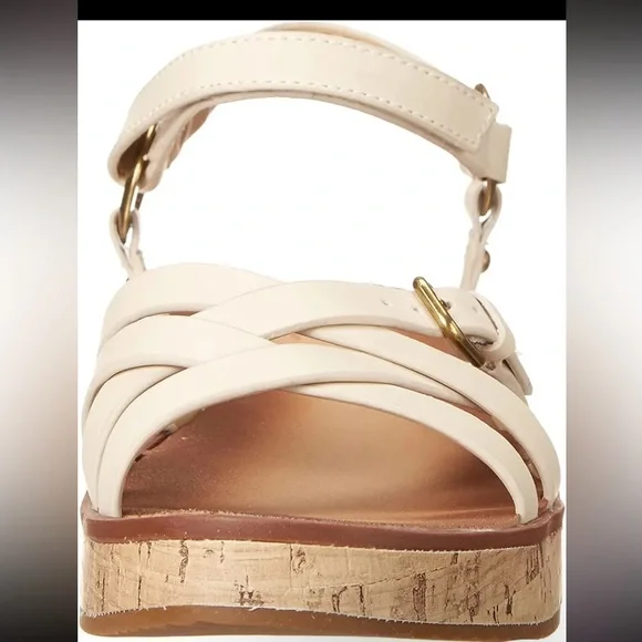 NATURALIZER Womens Porcelain Platform Georgette Wedge Leather Sandals 7.5 M - Picture 3 of 7